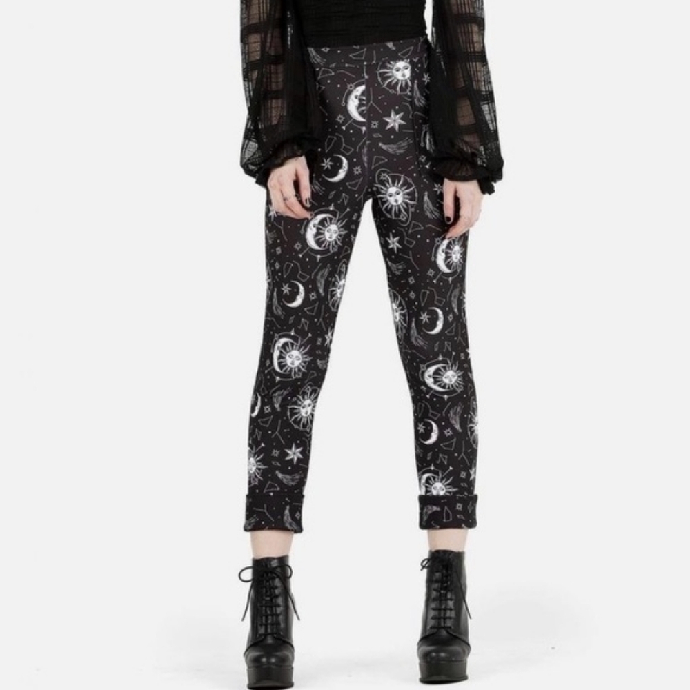 Blackmilk Black and White Celestial Print Pants